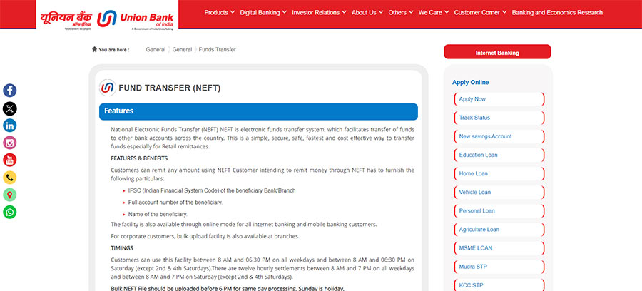 Union Bank of India Net Banking Union Bank of India Net Banking